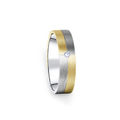 Dámský prsten DF 09/D, bílé+žluté zlato 585/1000, s briliantem
