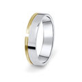 Ring Danfil DF16 / P gelb + weiß 585/1000 mit steinfreiem Oberflächenschnitt