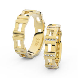 Snubní prsteny ze žlutého zlata s brilianty, pár - 3084