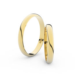 Snubní prsteny ze žlutého zlata, 2.9 mm, půlkulatý, pár - 4F30