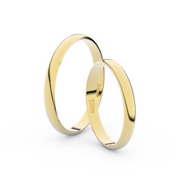 Snubní prsteny ze žlutého zlata, 2.5 mm, půlkulatý, pár - 4G25