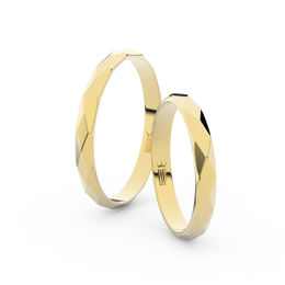 Snubní prsteny ze žlutého zlata, půlkulatý, pár - 8B30