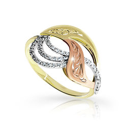 Zlatý dámský prsten DF 3112 ze žlutého zlata, s briliantem