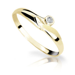 Zlatý dámsky prsteň Danfil DF1231 zo žltého zlata s briliantom