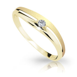 Zlatý dámský prsten DF 1661 ze žlutého zlata, s briliantem