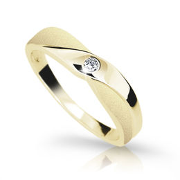 Zlatý prsten DF 1760 ze žlutého zlata, s briliantem