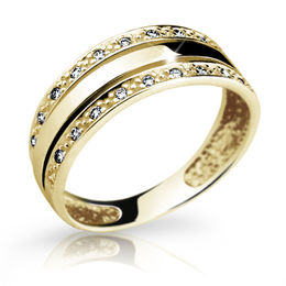 Zlatý prsten DF 1773 ze žlutého zlata, s briliantem