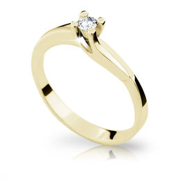 Zlatý prsteň Danfil DF1854 zo žltého zlata s briliantom