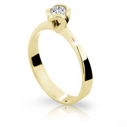 Zlatý prsteň Danfil DF1857 zo žltého zlata s briliantom