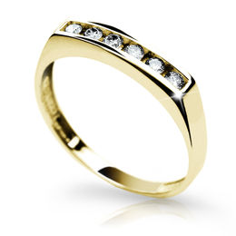 Zlatý prsteň DF 1863 zo žltého zlata, s briliantom