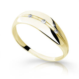 Zlatý prsteň Danfil DF1875 zo žltého zlata s briliantom