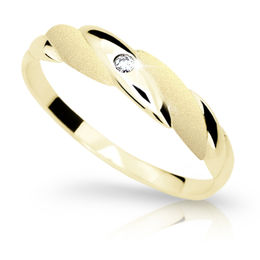 Zlatý prsteň Danfil DF1880 zo žltého zlata s briliantom