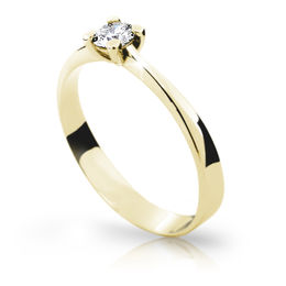 Zlatý zásnubní prsten DF 1905, žluté zlato, s briliantem