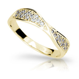 Zlatý prsteň Danfil DF1949 zo žltého zlata s briliantom