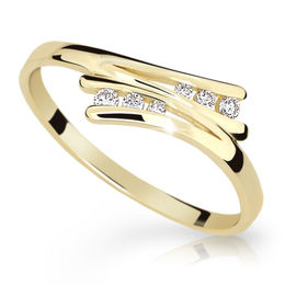 Zlatý prsteň DF 1950 zo žltého zlata, s briliantom