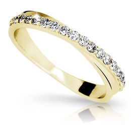 Zlatý prsteň Danfil DF1972 zo žltého zlata s briliantom
