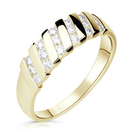 Zlatý dámský prsten DF 2098 ze žlutého zlata, s brilianty