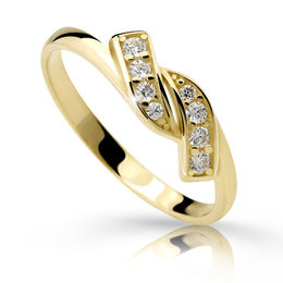 Zlatý prsten DF 2337 ze žlutého zlata, s briliantem
