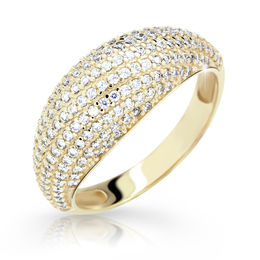 Zlatý prsteň DF 2546 zo žltého zlata, s briliantom