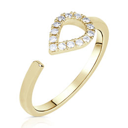 Zlatý dámský prsten DF 3587 ze žlutého zlata, s brilianty