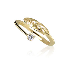 Zlatý prsteň DF 3836 zo žltého zlata, s briliantom