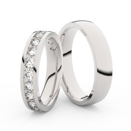 Snubní prsteny z bílého zlata s brilianty, pár - 3895