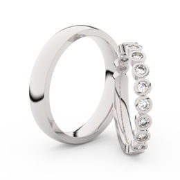 Snubní prsteny z bílého zlata s brilianty, pár - 3900