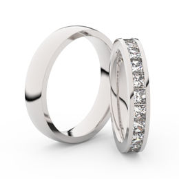 Snubní prsteny z bílého zlata s brilianty, pár - 3908
