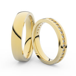 Snubní prsteny ze žlutého zlata s brilianty, pár - 3897