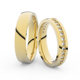 Snubní prsteny ze žlutého zlata s brilianty, pár - 3898