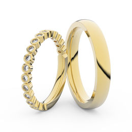 Snubní prsteny ze žlutého zlata s brilianty, pár - 3899