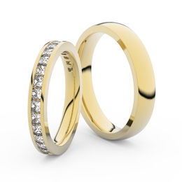Snubní prsteny ze žlutého zlata s brilianty, pár - 3907