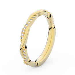 Zlatý dámský prsten DF 3951 ze žlutého zlata, s briliantem
