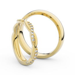 Snubní prsteny ze žlutého zlata s brilianty, pár - 3952