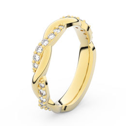 Zlatý dámský prsten DF 3953 ze žlutého zlata, s briliantem
