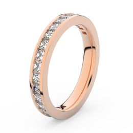Zlatý dámsky prsteň DF 3907 z ružového zlata, s briliantom