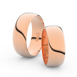 Snubní prsteny z růžového zlata, 7.5 mm, půlkulatý, pár - 3C75