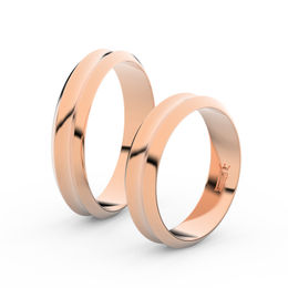 Snubní prsteny z růžového zlata, 4.8 mm, konkávní, pár - 4B45