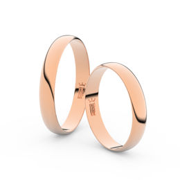 Snubní prsteny z růžového zlata, 3.4 mm, půlkulatý, pár - 4C35