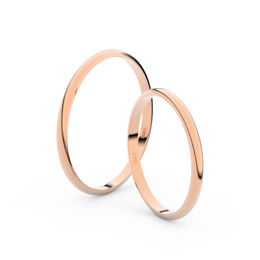 Snubní prsteny z růžového zlata, 1.7 mm, půlkulatý, pár - 4I17