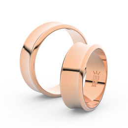 Snubní prsteny z růžového zlata, 6.65 mm, konkávní, pár - 5B70