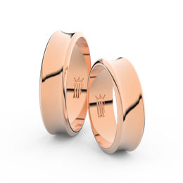 Snubní prsteny z růžového zlata, 5.6 mm, konkávní, pár - 5C57