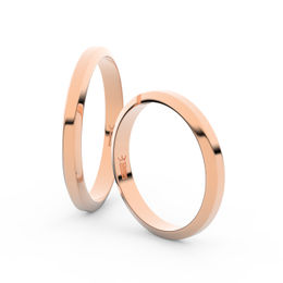 Snubní prsteny z růžového zlata, 2.7 mm, lichoběžný, pár - 6A30