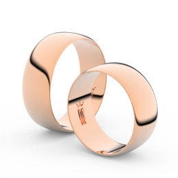 Snubní prsteny z růžového zlata, 7.5 mm, půlkulatý, pár - 9B80
