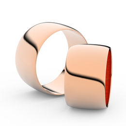 Snubní prsteny z růžového zlata, 11 mm, půlkulatý, pár - 9C110