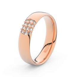 Zlatý dámský prsten DF 3021 z růžového zlata, s briliantem