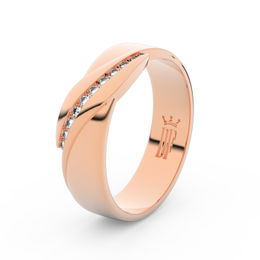 Zlatý dámský prsten DF 3039 z růžového zlata, s brilianty