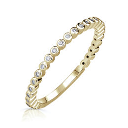 Zlatý dámský prsten DF 4546 ze žlutého zlata, s brilianty