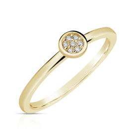 Zlatý dámsky prsteň DF 4210 zo žltého zlata, s briliantom
