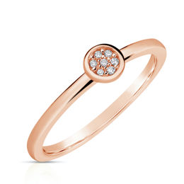 Zlatý dámský prsten DF 4210 z růžového zlata, s brilianty